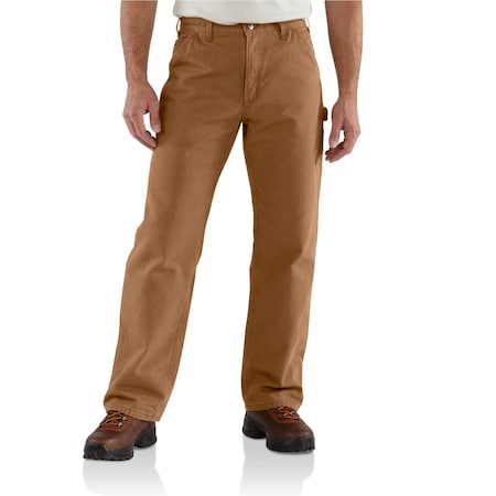 Carhartt Loose Fit Washed Duck Flannel-Lined Utility Work Pant, Carhartt Brown, W30, L30 B111-BRNW30L30